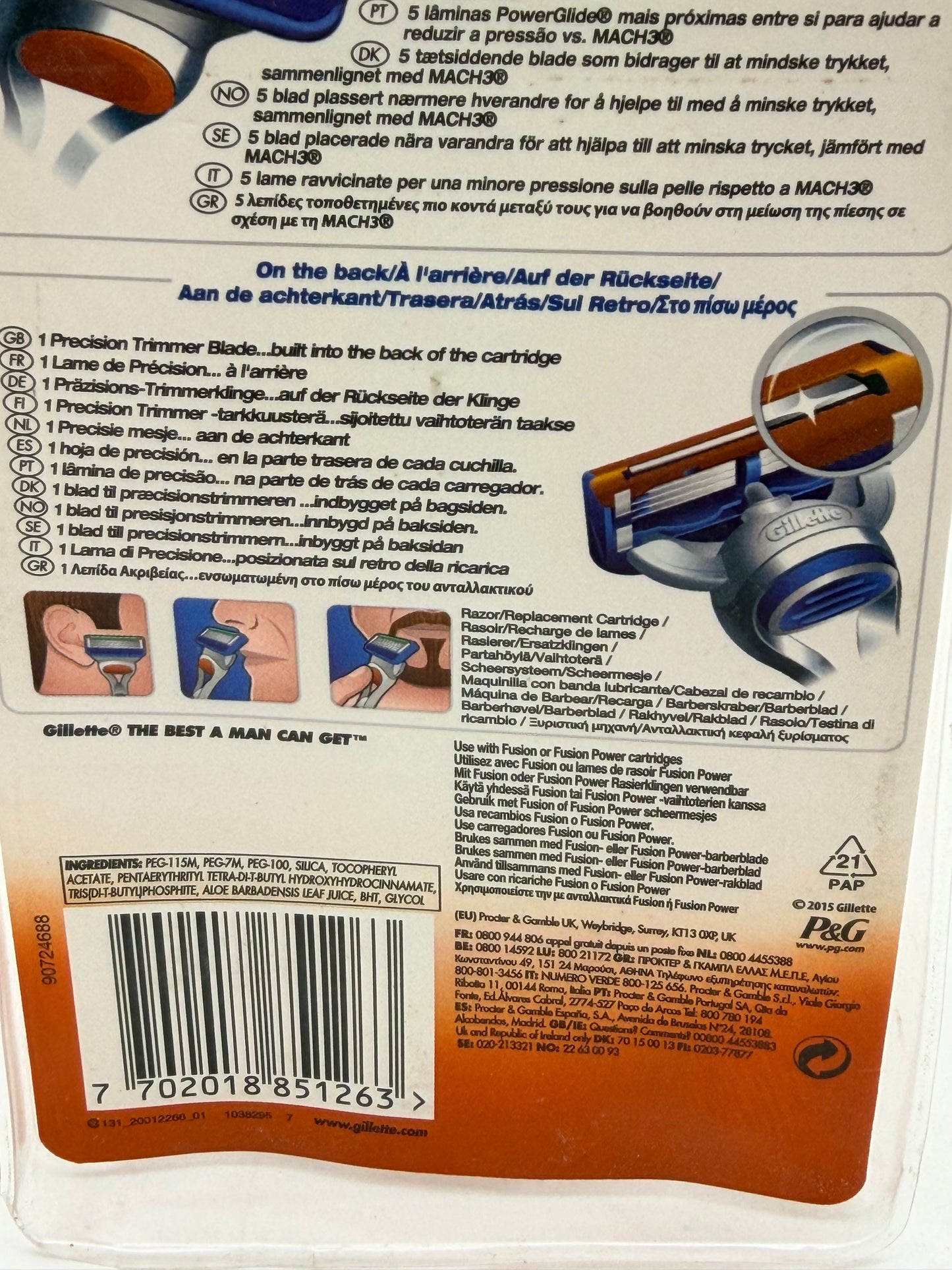 Gillette Rasoir - Fusion, 1 paquet