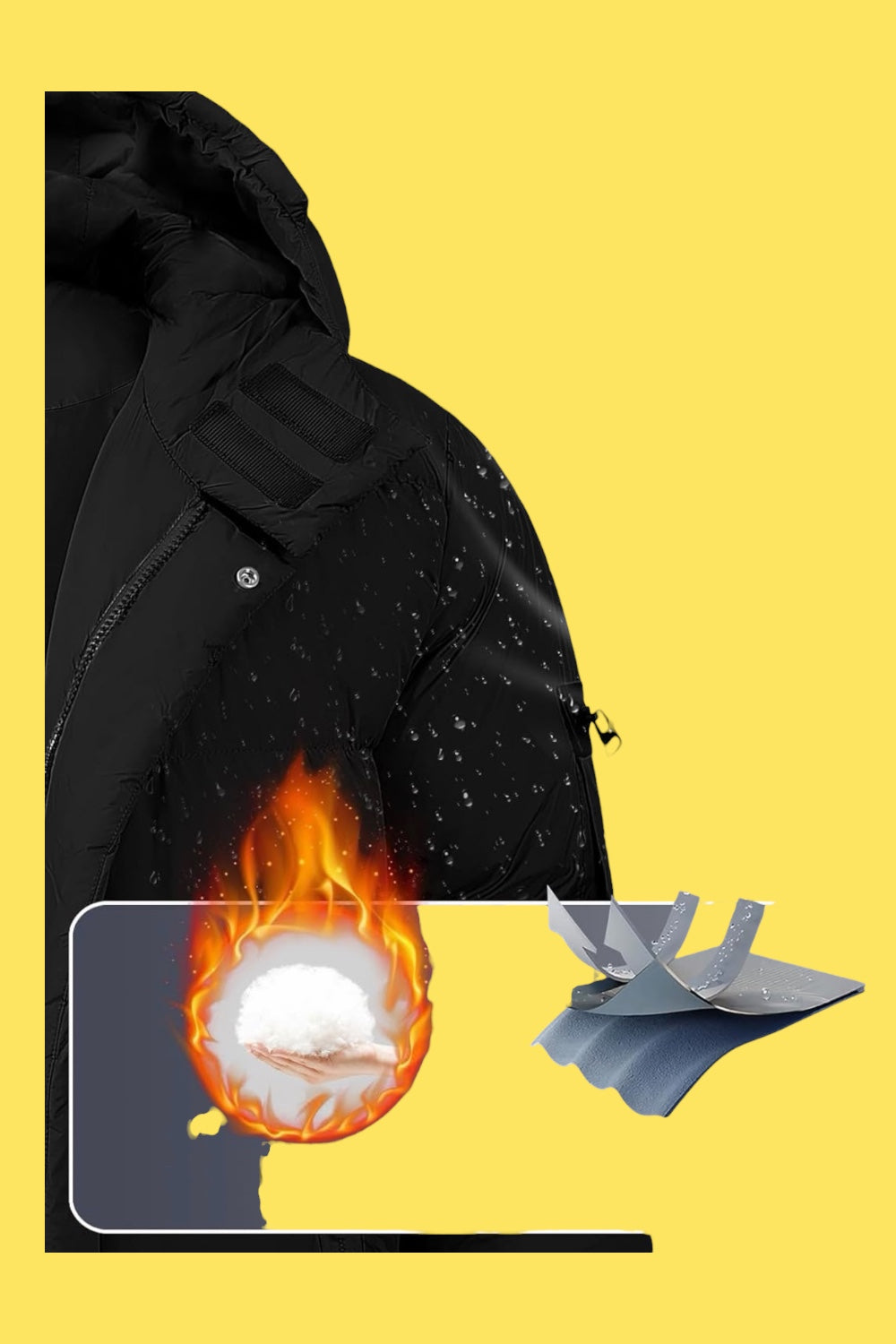 Veste Homme Hiver Épaissir Chaude Longue Parka Manteau Coupe-vent Matelassé Vestes Décontractée Zippé l'extérieur Blouson à Capuche avec Poches