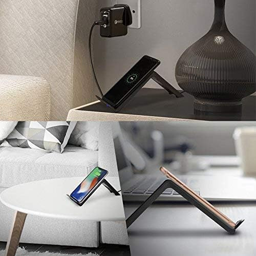 Spigen Chargeur Rapide sans Fil Stand, Certifie Qi 10W, IP Technology, Compatible avec Smartphone Chargement Qi pour iPhone 5W, Galaxy 10W