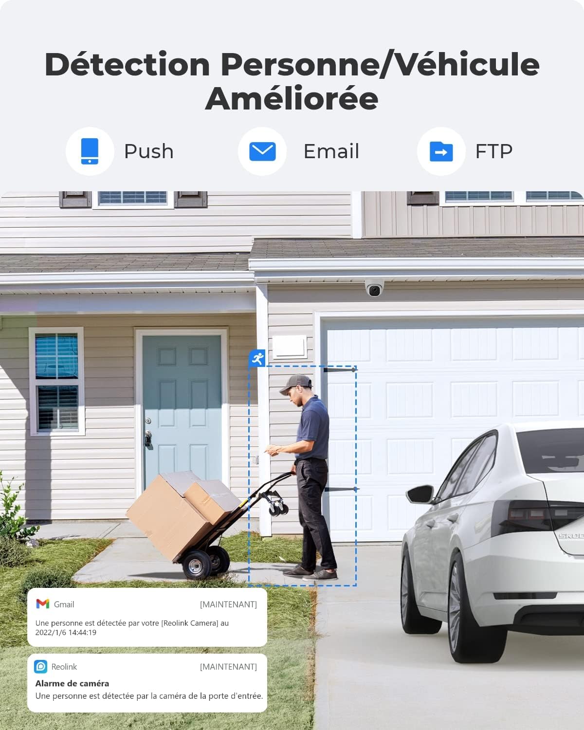 Caméra IP PoE 5MP Avec Détection de Personne/Véhicule
Détection de personne/véhicule
Alimentation par Ethernet
Vision nocturne à 30 mètres*
Enregistrement audio