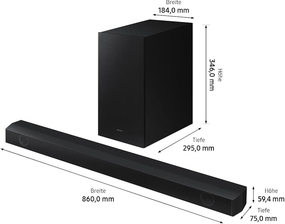 Samsung HW-B540 Barre de Son B 2.1 canaux , Dolby 2.0 et DTS Virtual:X, Adaptive Sound Lite, GameNoire