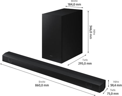 Samsung HW-B540 Barre de Son B 2.1 canaux , Dolby 2.0 et DTS Virtual:X, Adaptive Sound Lite, GameNoire