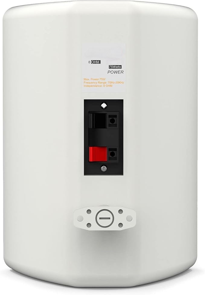 Enceintes Hi-FI Passives d'Étagère - Paire d'Enceintes Stéréo à 2 Voies - Haut-Parleur 75W - Support Mural Inclus - Haut-Parleurs de Graves 4" - Son Surround