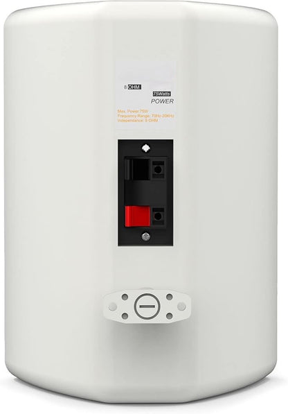 Enceintes Hi-FI Passives d'Étagère - Paire d'Enceintes Stéréo à 2 Voies - Haut-Parleur 75W - Support Mural Inclus - Haut-Parleurs de Graves 4" - Son Surround