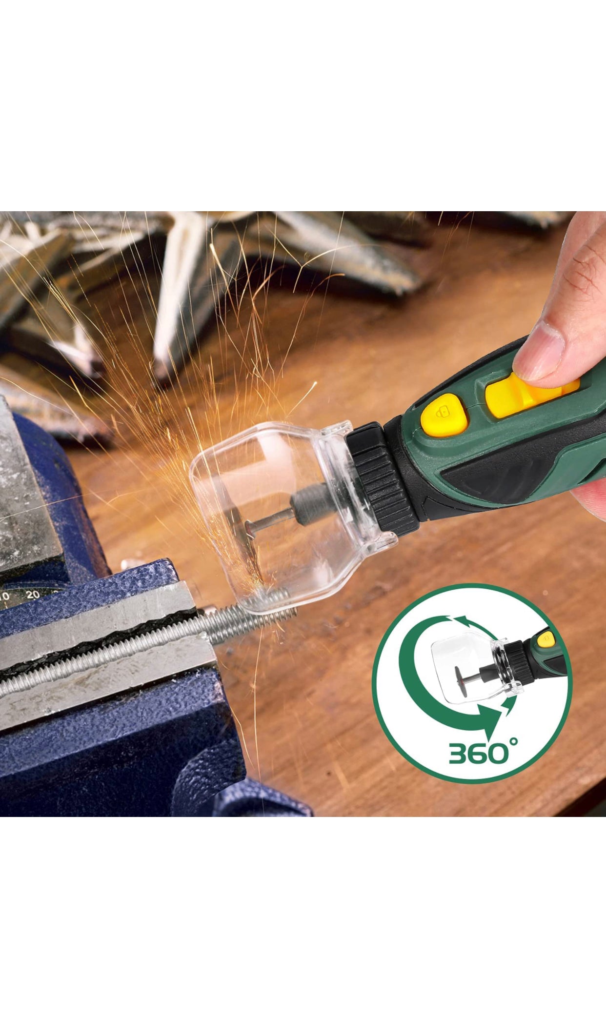 Outil Rotatif Multifonction, 4V Outil Rotatif Sans-fil 2.0Ah Batterie, 5-Vitesses, Type-C USB, neuve