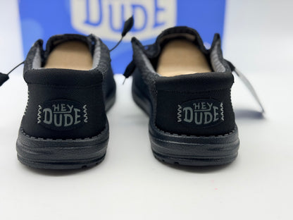 HEYDUDE Wally Stretch Sox - Chaussures pour Hommes - Baskets avec Semelles Confortables - Style Mocassin, Black/Black, 42