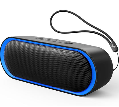 Haut-parleurs Bluetooth, haut-parleurs portables étanches avec TWS, 24 heures de lecture, son stéréo, sans fil pour la maison Douche Piscine Plage Extérieur (noir)