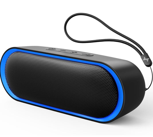 Haut-parleurs Bluetooth, haut-parleurs portables étanches avec TWS, 24 heures de lecture, son stéréo, sans fil pour la maison Douche Piscine Plage Extérieur (noir)