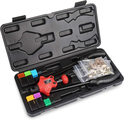 Jeu de pinces à riveter Machine à riveter M5 M6 M8 Écrous à riveter 60 pièces 6 épins en acier au chrome-molybdène Poignée 360mm pour tôles d'acier et métal