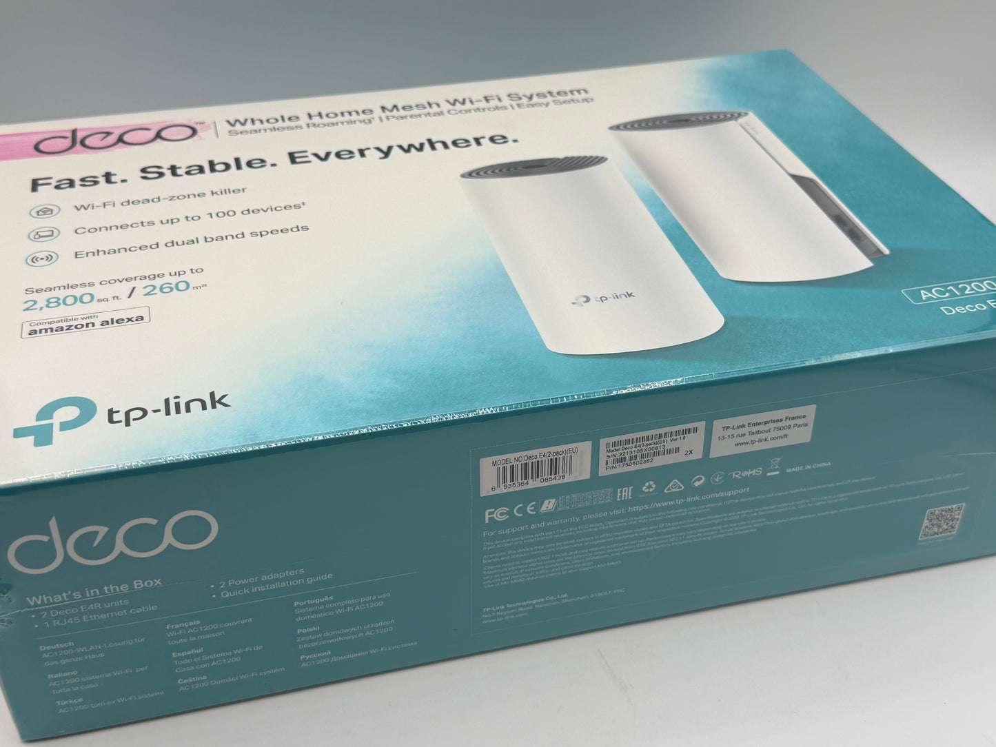 TP-Link Deco M4 (2-pack) Systèmes WiFi Mesh performant - Contrôle parental - Ports Ethernet Gigabit - Couverture WiFi jusqu'à 260m2 - Compatible avec Amazon Alexa et IFTTT