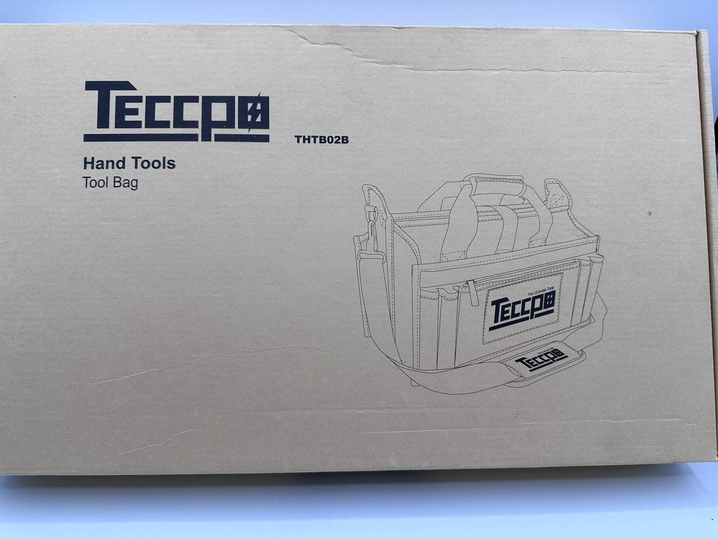 Sac a Outils, TECCPO Professional Sac Porte-outils 30 cm, Stockage Fort avec Base en Caoutchouc Resistant a lUsure, Bandouliere Reglable, Pognées en Caoutchouc, 16 Poches -