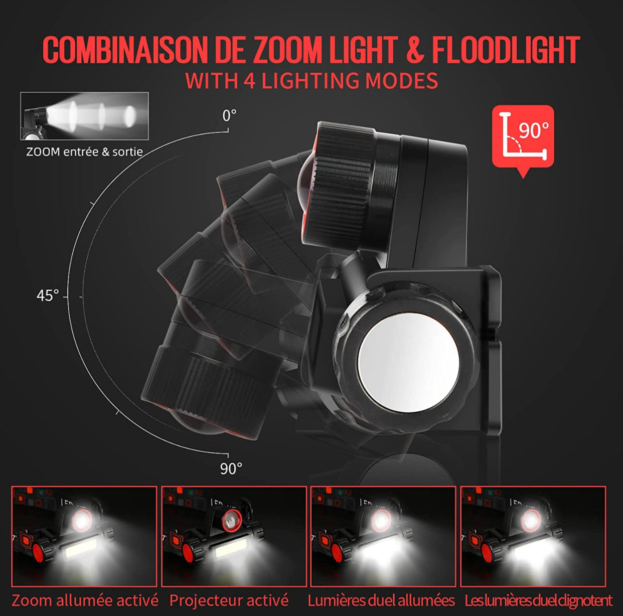 Linterna Frontal LED Recargable, Lámpara Ultra Potente De 8 LED Con 18 000 Lumenes Linterna Frontal Impermeable Y Liviana Perfecta Para Acampar Pes 93490905 Linterna Frontal LED Recargable, Lámpara Ultra Potente De 8 LED Con 18 000 Lumenes Linterna Frontal Impermeable Y Liviana Perfecta Para Acampar Pes 93490905