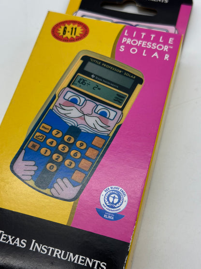 Texas Instruments LPROFSOLAR Little Professor Calculatrice solaire d'apprentissage,jaune,bleu