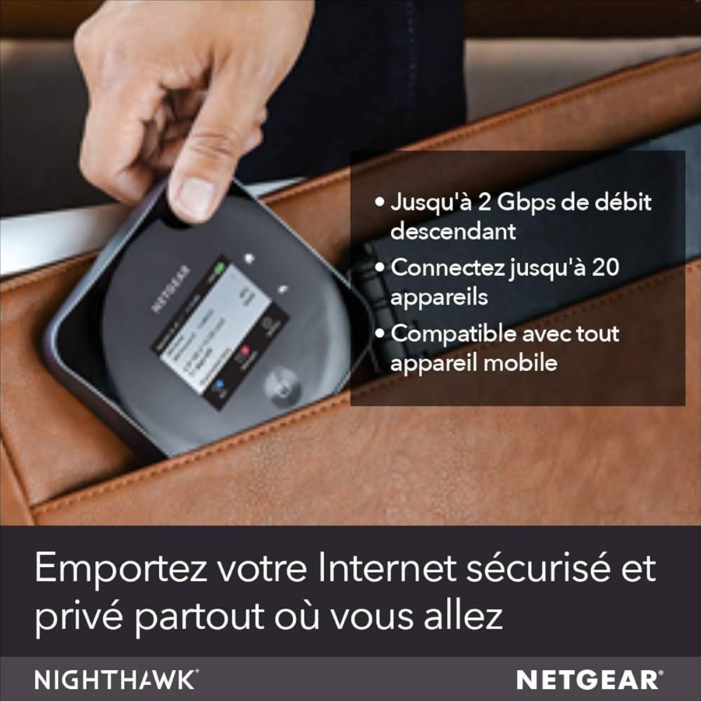 NETGEAR Routeur 4G SIM Box 4G, 4G LTE M2 - débit Descendant jusqu'à 2Gbit/s | Connexion WiFi jusqu'à 20 appareils | Crée Un WLAN n'importe où | Déverrouillé Compatible Toute SIM opérateurs