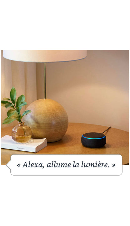 Echo Dot (3ème génération), Enceinte connectée avec Alexa, Tissu anthracite