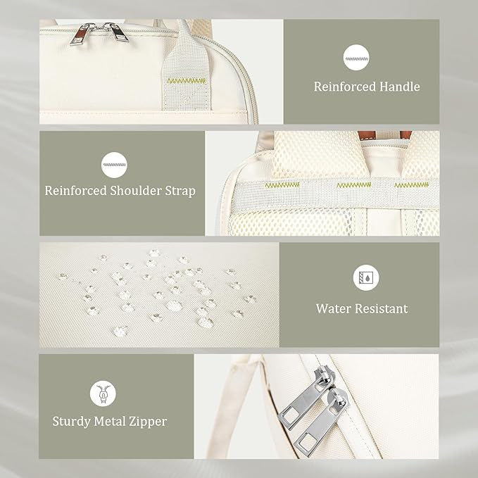 Sac a Dos Voyage Cabine Avion pour Ryanair Easyjet Valise Bagages Cabine Antivol avec Compartiment pour Ordinateur, 40x20x25cm, Beige