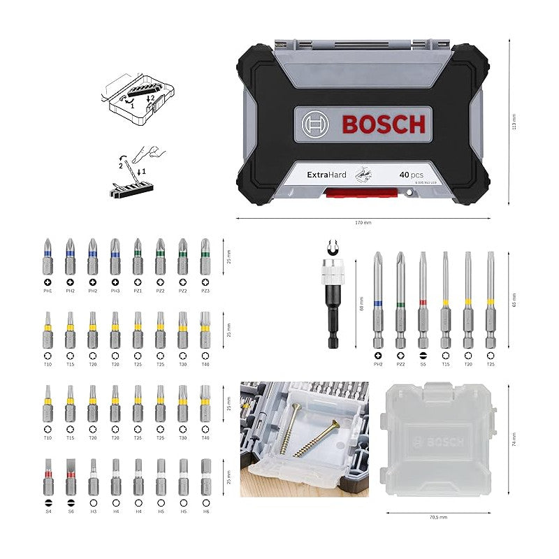 Coffret d'embouts de vissage Bosch - 40 pièces neuf