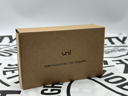 HDMI Switch 5 en 1 Sortie 4K@60Hz, Commutateur HDMI avec Télécommande Répartiteur HDMI 2.0 Supporté 3D HDR HDCP2.2 pour PS5/4/3, Xbox, HDTV, Moniteur, Projecteur, Roku TV, Lecteur Blu-Ray