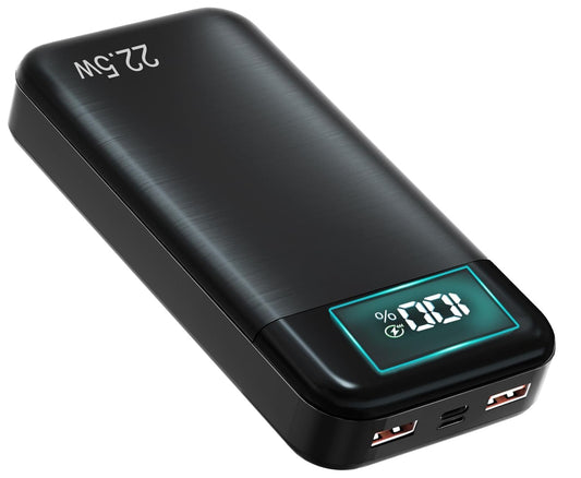 Power Bank 27,000mAh Recharge Rapide Batterie Externe 3A USB C Chargeur Portable avec écran LCD, 3 Sorties et 2 entrées Compatible avec téléphone, tablettes