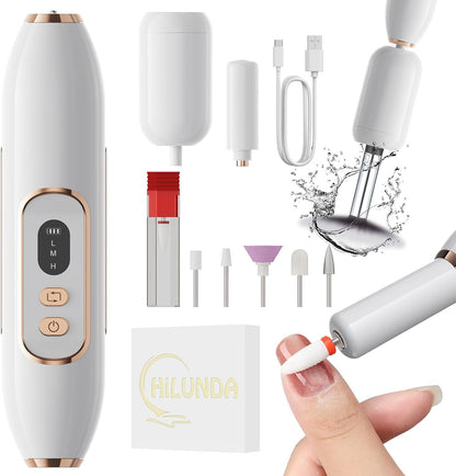 Ponceuse pour Ongles Professionnel - 1500mAh Ponceuse Ongle y Nettoyeur Pinceau Maquillage 2 en 1,20000 RPM Lime a Ongle Electrique,Nail Drill Portable,3 Vitesses Réglables,Sans Fil Sécurisé