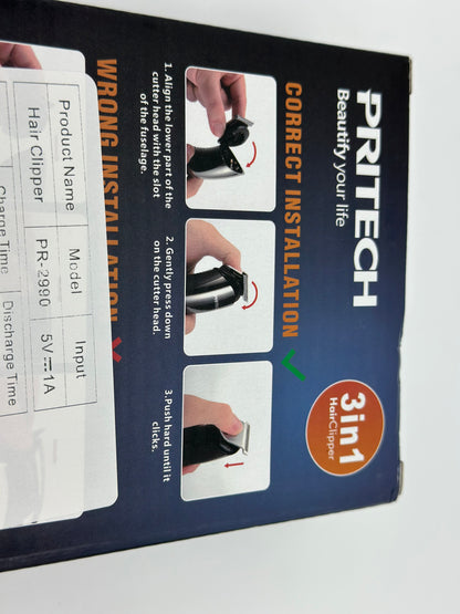 PRITECH Tondeuses à Cheveux pour Hommes, Tondeuse à Nez, Micro Rasoirs 3 en 1 Kit de Soins pour Hommes sans Fil et Rechargeable, Tondeuse à Cheveux Électrique avec Écran LED et Tête de Coupe T, IPX6