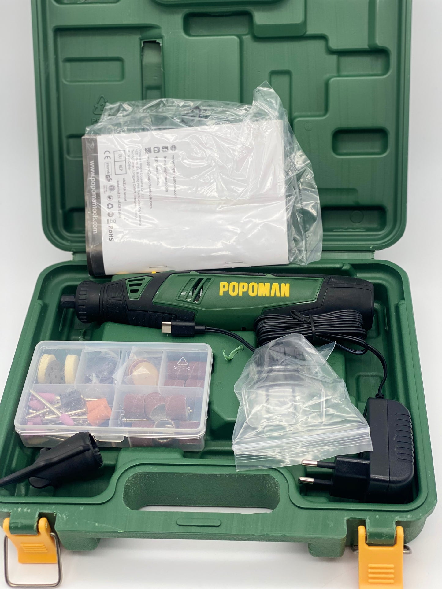 Outil Rotatif Multifonction, 4V Outil Rotatif Sans-fil 2.0Ah Batterie, 5-Vitesses, Type-C USB, neuve