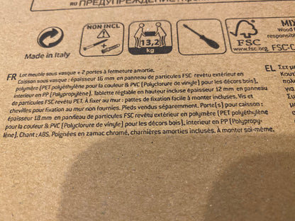 Meuble de salle de bains simple vasque 1.60 x H.58 x P.35 cm