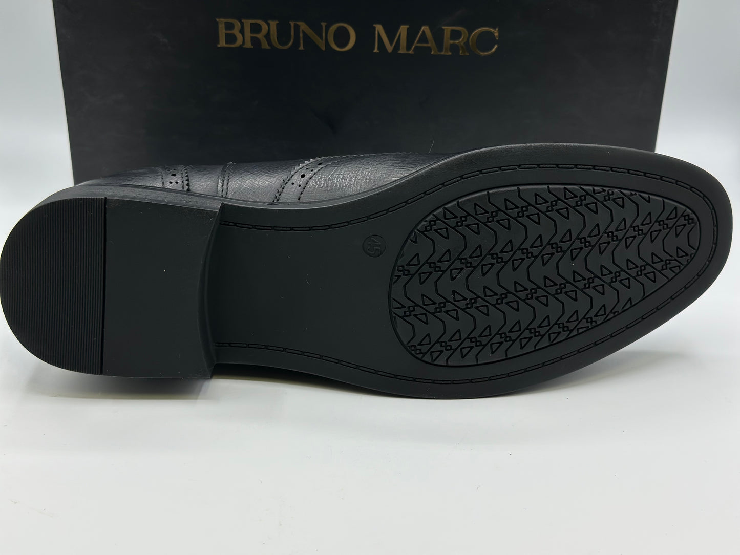 Bruno Marc Men Chelsea Boots Brogue en cuir Bottes de cheville Bottes Slip Boots