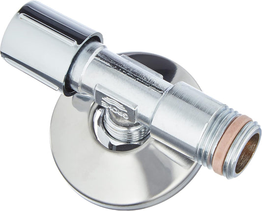 Robinet d'angle GROHE (avec filetage de raccordement auto-obturant, raccord mural 1/2 pouce avec rosette de poussée, sortie 3/8 pouce), chromé, 22039000