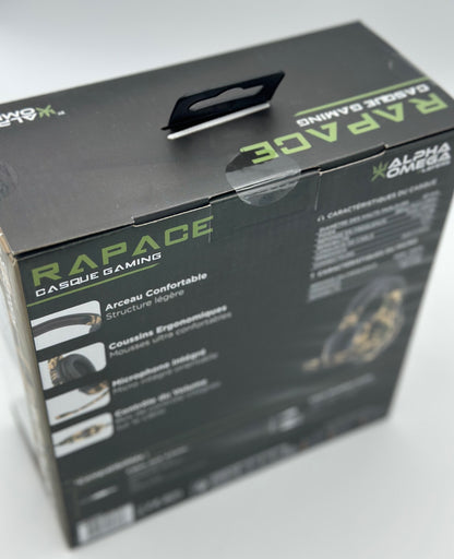 Casque Gaming Alpha Omega Players Rapace pour PS4, Xbox, PC neuf