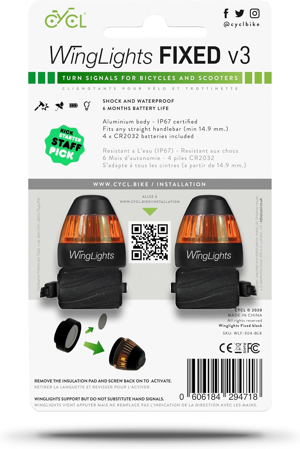 Clignotants pour Vélo et Trottinette Électrique | Trottinette Adaptateur sont Vendus Séparément | Étanche-Léger-Durable Guidon Installation Instantanée