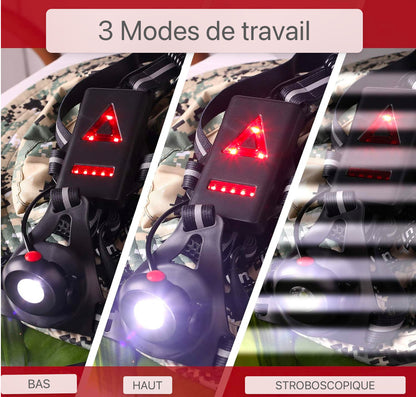 Lampe Feu de position, USB Rechargeable LED Course à pied Lamp Sport avec 120° Réglable Light, Imperméable Security Avertissement Lumière pour la course à pied, le Camping, la Randonnée, Ourdoor Adventure