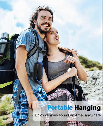 Haut-parleurs Bluetooth, haut-parleurs portables étanches avec TWS, 24 heures de lecture, son stéréo, sans fil pour la maison Douche Piscine Plage Extérieur (noir)