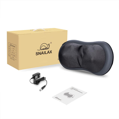 SNAILAX Masseur Shiatsu pour Cou et dos avec Fonction de Chaleur Pétrissage Massage oreiller pour Soulagement des Douleurs Musculaires Cou Dos Nuque Cuisse Epaule Bureau Domicile Voiture SL618