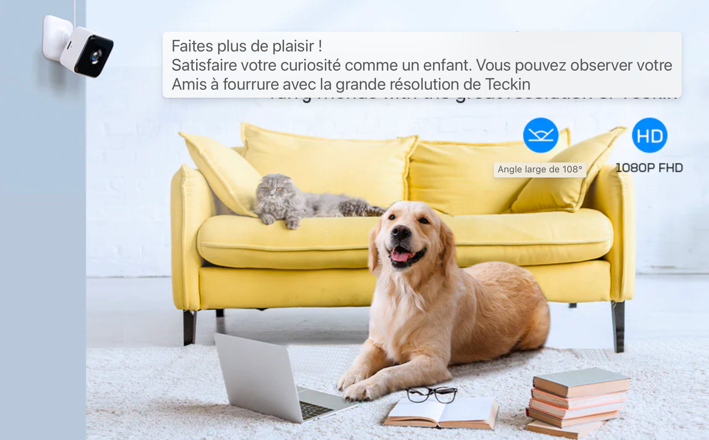 Caméra de sécurité 1080P avec audio bidirectionnel