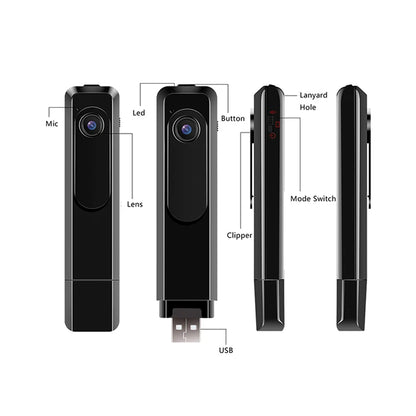 Wearable Mini Camera 1080P Small Audio Voice Recorder Portable Digital Video Sound Recording Pen USB Disk Dictaphone Micro Cam