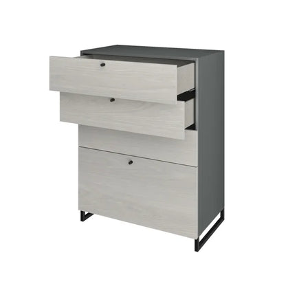 Pied de meuble en u SPACEO à visser, H.8 P.45 cm acier mat blanc