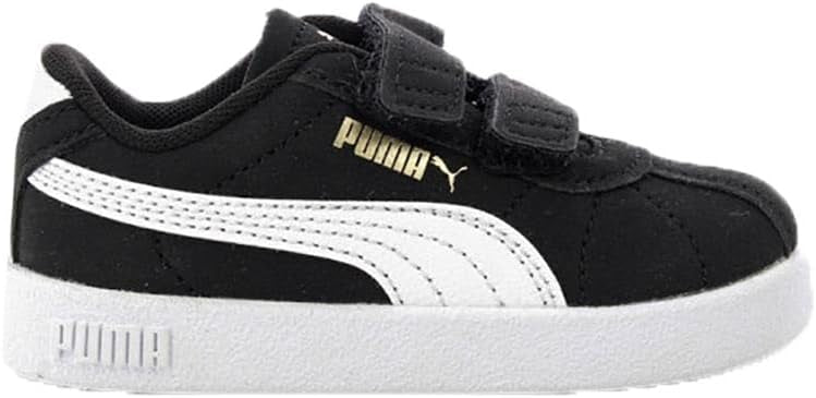 PUMA Mixte bébé Club II V INF Sneaker, Black White Gold, 21 EU