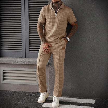 Ensemble Deux Pièces De Polo Zippé Décontracté