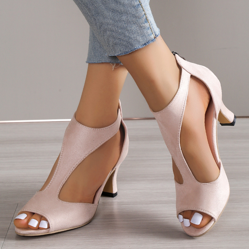 Sandales "Sky-High Chic" – Bottines d'Été à Bout Ouvert & Fermeture Éclair