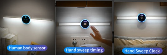 Réglette LED "Smart-Light" – Éclairage à Capteur de Mouvement, Horloge & Minuteur Intégrés