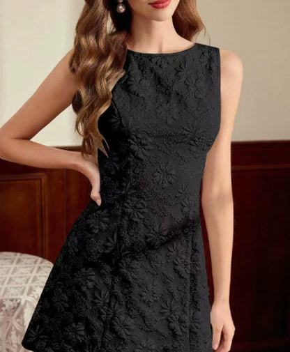 Robe "Lumière de Provence" – Jacquard Floral, Coupe Minimaliste & Style Français