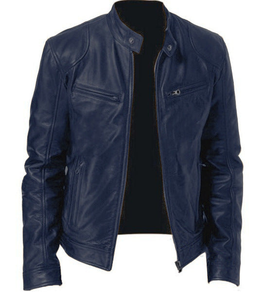 Veste "Urban Rider" en Cuir PU – Col Montant & Coupe Ajustée
