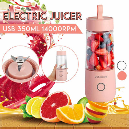 Mélangeur portable de 350 ml, presse-agrumes électrique USB, mélangeur rechargeable, smoothie, tasse de slushy, mélangeur de jus, bouteille, chargement USB, gadgets de cuisine