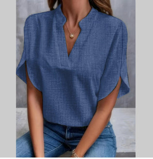 Blouse "Silk-Mist" en Mousseline – Col en V & Coupe Fluide Élégante