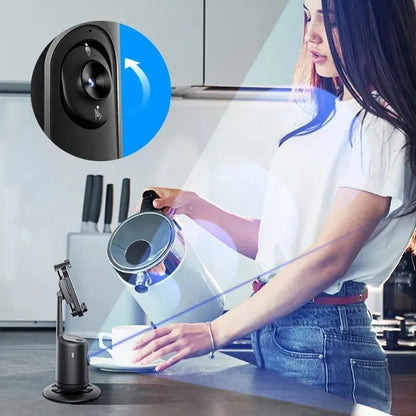 Stabilisateur 360, Suivi automatique du visage Cardan AI Smart Cardan Support de téléphone automatique pour smartphone Vidéo Vlog Trépied stabilisateur en direct