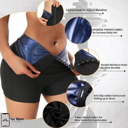 Short de Sudation "Thermo-Sculpt" – Effet Sauna, Taille Haute & Brûle-Graisses