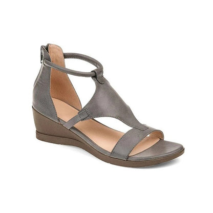 Sandales "Heritage-Wedge" – Style Romain à Brides Croisées & Talon Compensé Confort