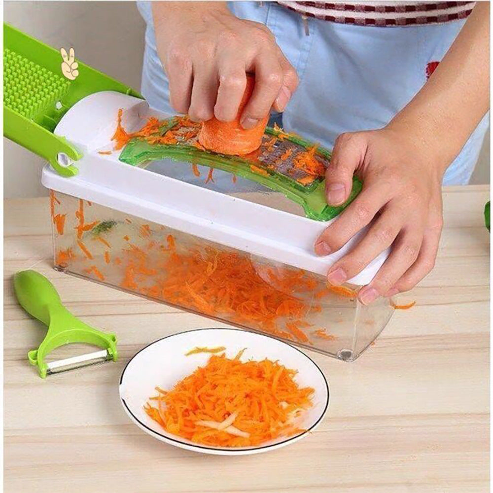 Hachoir "Pro-Chef 12" – Coupe-Légumes Multifonctionnel 12-en-1 & Mandoline de Précision