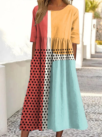 Robe ample décontractée pour femmes Retro Ocean Art Printemps